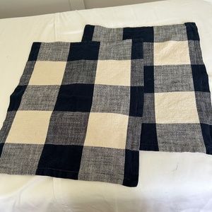 Pottery Barn Navy Bryce Buffalo Check king duvet and shams